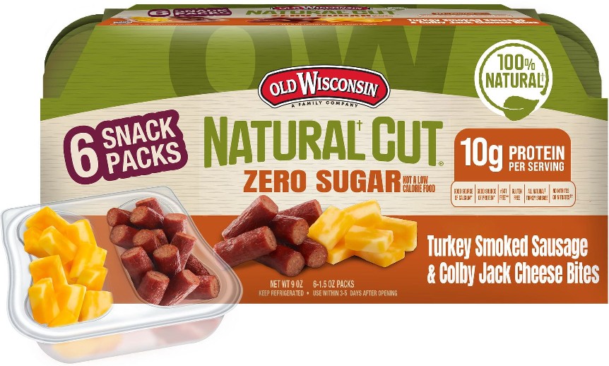 Natural Cut Turkey Smoked Sausage & Colby Jack Cheese Bites, 1.5 oz., 6 ct.