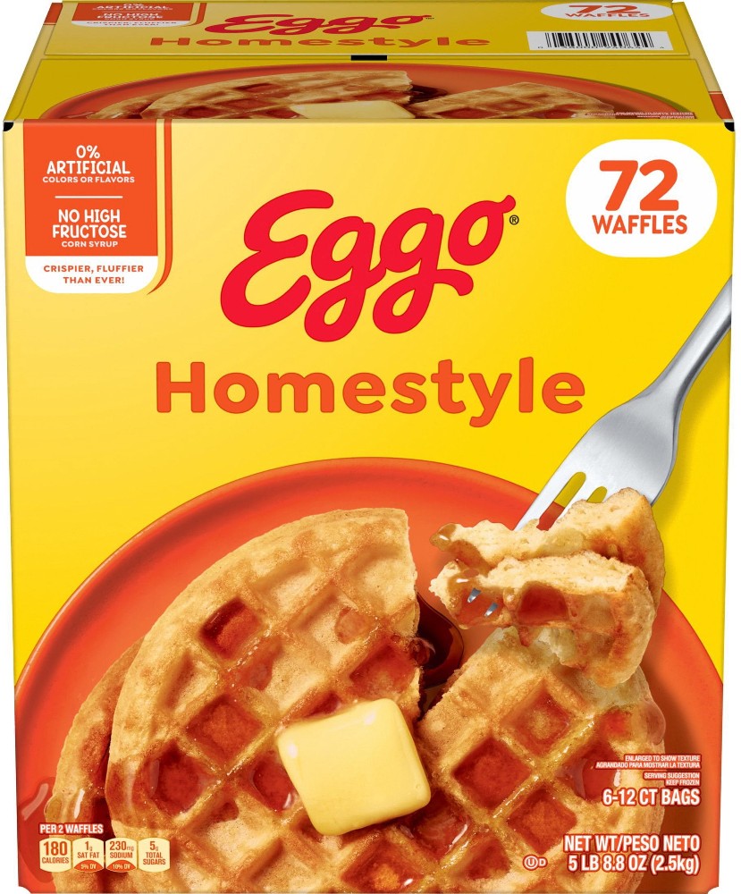 Homestyle Waffles, Frozen, 72 ct.