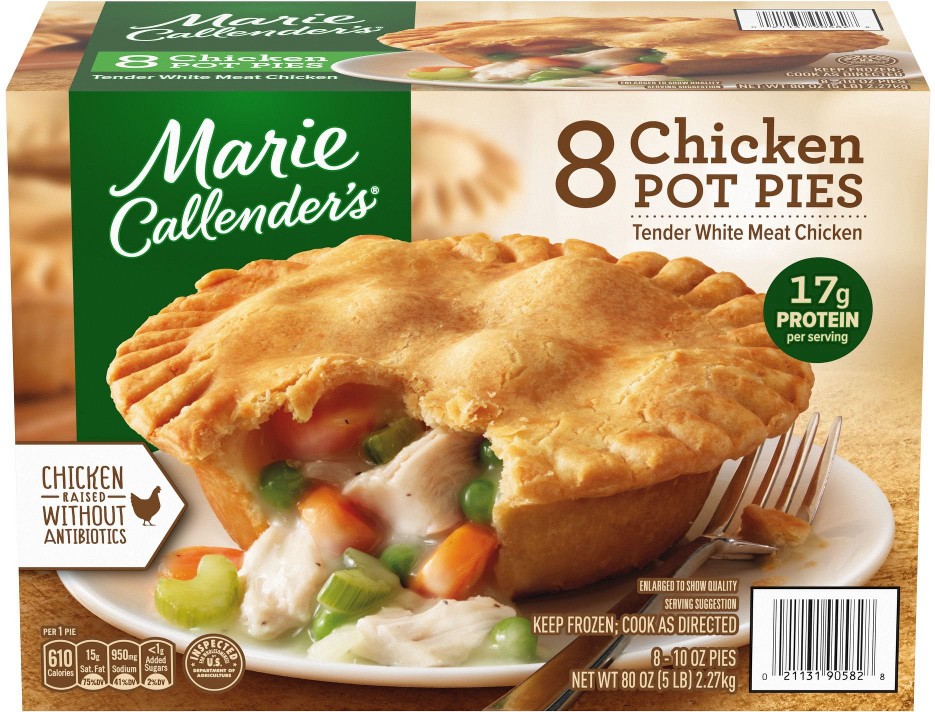 Chicken Pot Pies, Frozen, 10 oz., 8 pk.