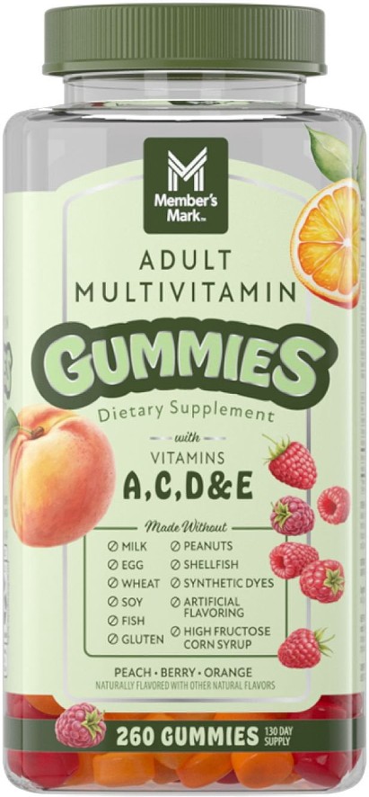 Adult Multivitamin Gummies, Assorted Fruit Flavors, 260 ct.