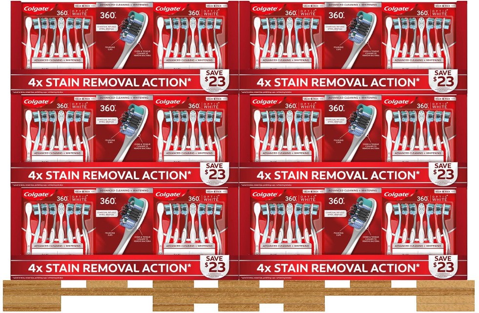 Optic White 360 Soft Manual Toothbrush, 8 ct.