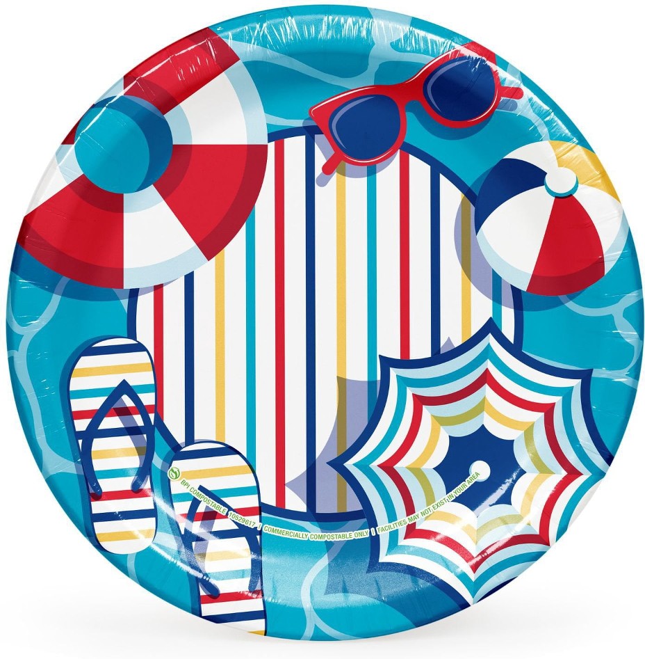 Summer Dinner Paper Plates, 10", 85 ct.