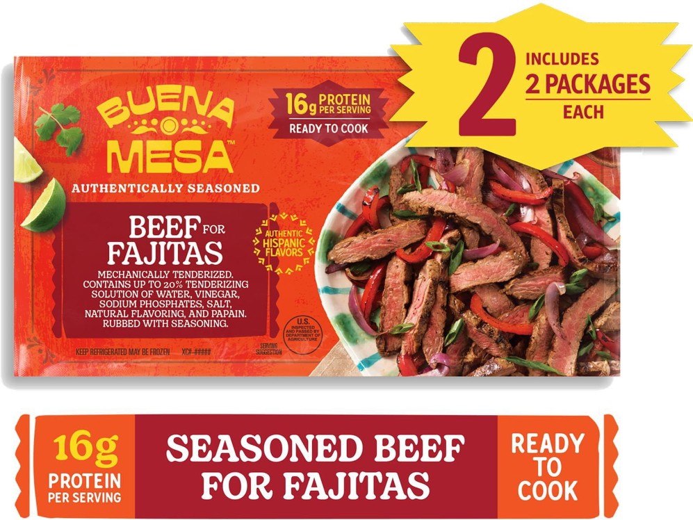 Authentically Seasoned Fajita Beef, priced per pound
