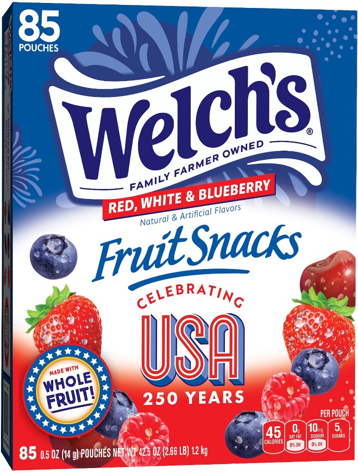 America's 250th Anniversary Fruit Snacks, 0.5 oz., 85 pk.
