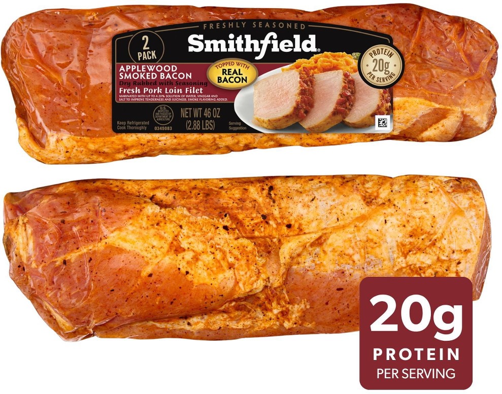 Applewood Smoked Bacon Fresh Pork Loin Filet, 23 oz, 2 Pk.