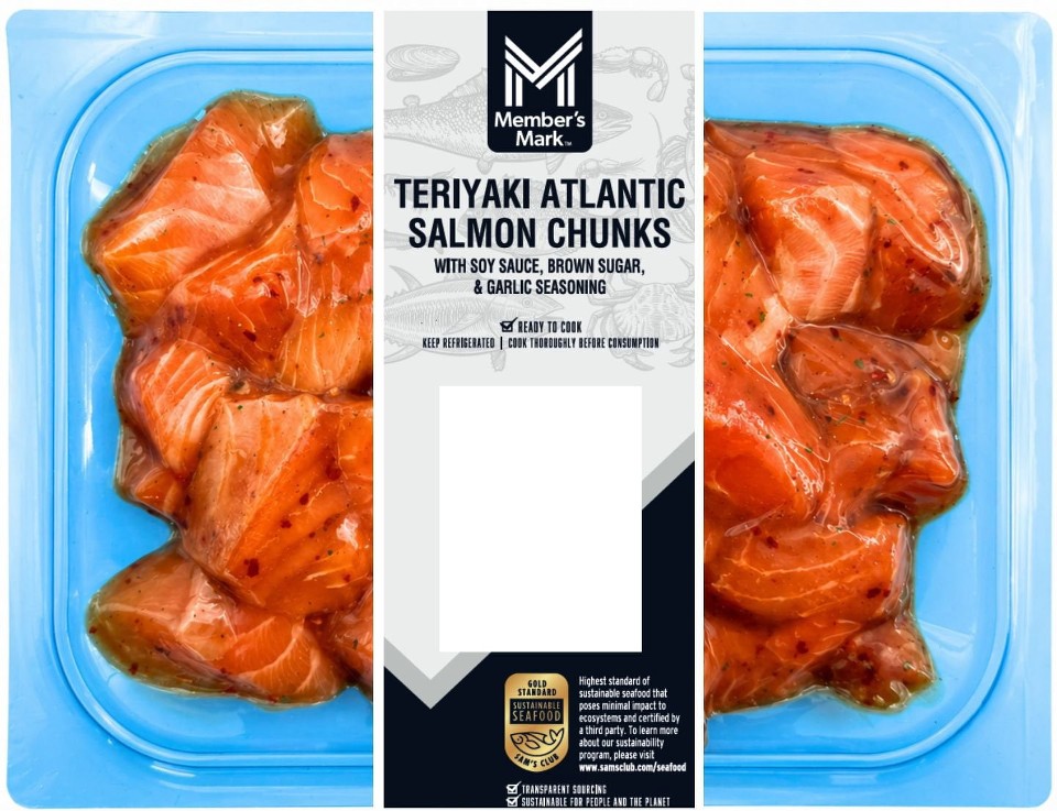 Teriyaki Seasoned Salmon Chunks, priced per pound