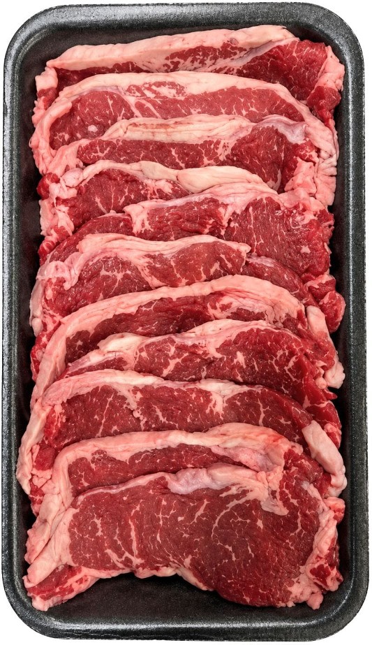 USDA Choice Angus Beef Ribeye Steak, Thin Sliced, priced per pound