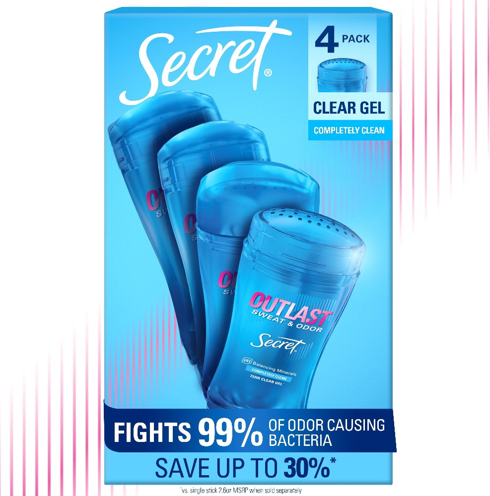 Outlast Clear Gel Deodorant, Completely Clean, 2.6 oz., 4 pk.