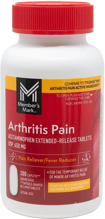 Arthritis Pain Extended Release Tablets, 650 mg Acetaminophen, 200 ct./pk., 2 pk.