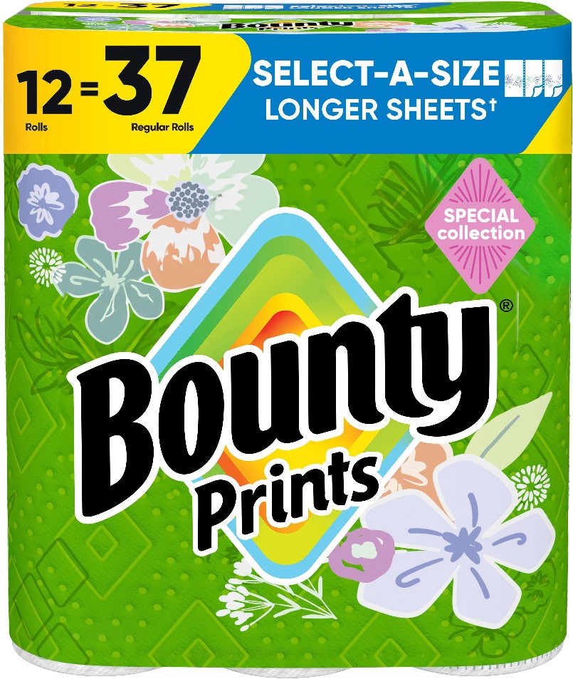 Prints Select-A-Size 2-Ply Paper Towel, 12 Rolls, 128 sheets/roll