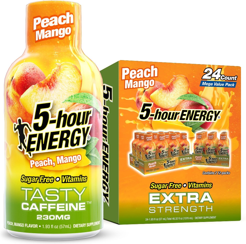Shot, Extra Strength, Peach Mango 1.93 oz., 24 pk.