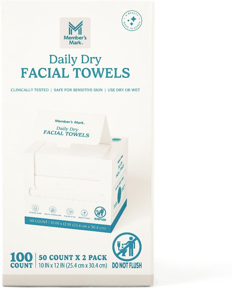 Daily Dry Facial Towels, 100 ct.