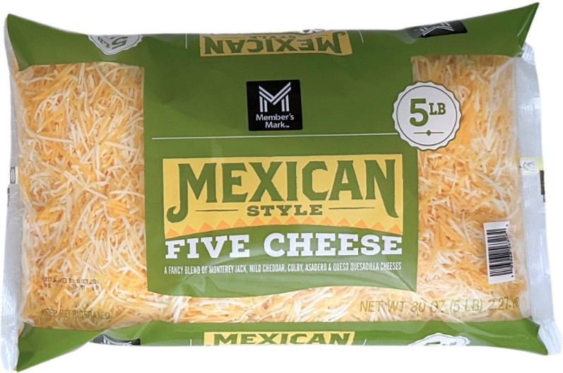 Mexican Style 4 Cheese Blend Shredded, 5 lbs.