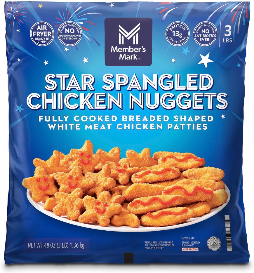 Fully Cooked Star Spangled Chicken Nuggets, Frozen, 3 lbs.