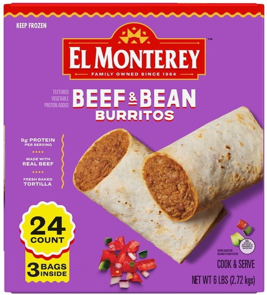 Beef and Bean Burritos 4 oz., 24 pk.