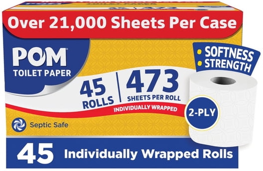 2-Ply Toilet Paper 45 rolls, 473 sheets/roll