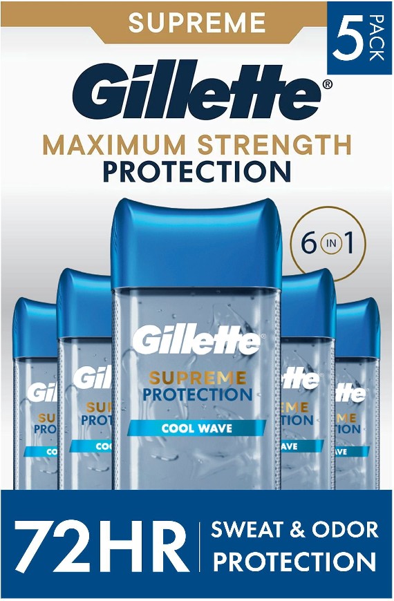 6-in-1 Antiperspirant Deodorant, Cool Wave, 3.8 oz., 5 pk.