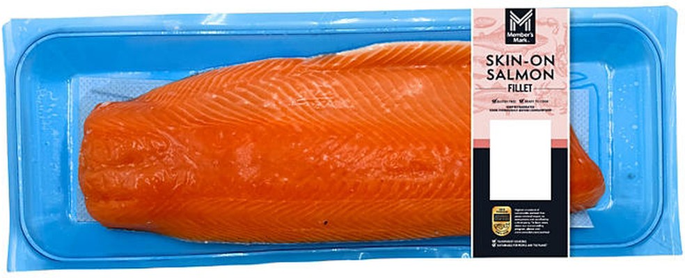Farm Raised Skin-On Atlantic Salmon Fillet, priced per pound