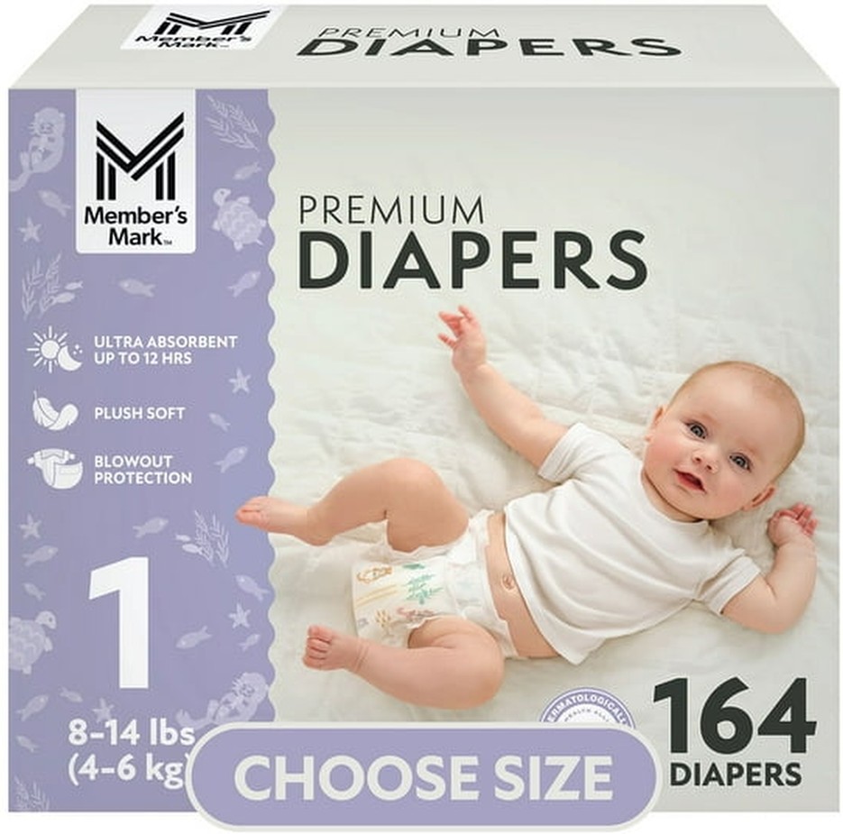 Premium Baby Diapers, Sizes: Newborn - 8