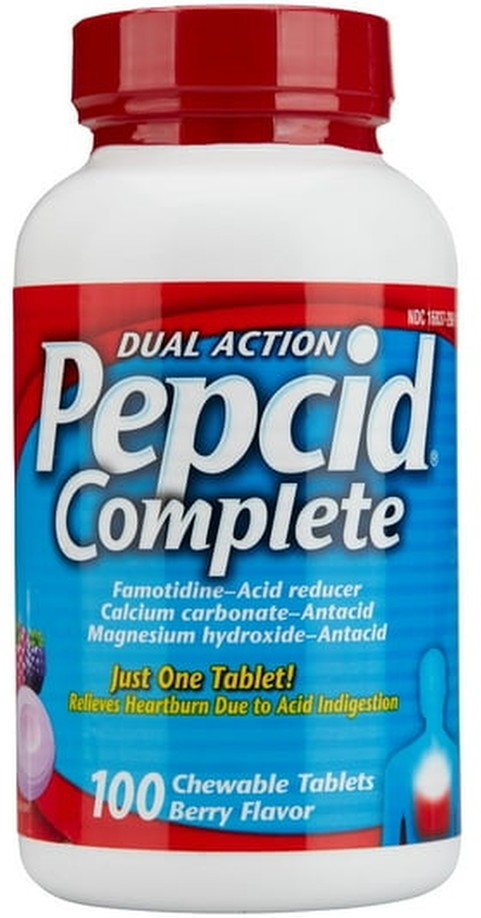 Complete Acid Reducer + Antacid Chewable Tablets, Berry, 100 ct.
