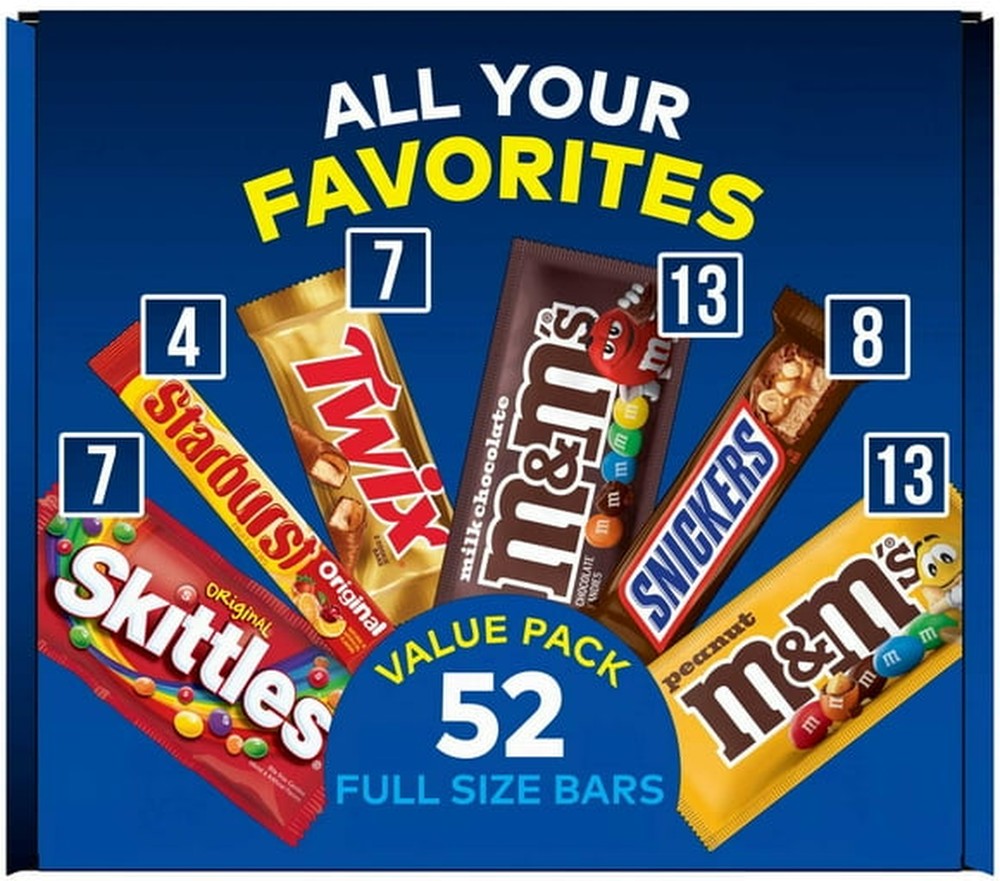 Mars Fundraiser Variety Pack Candy Bars, Full Size, 52 pk.