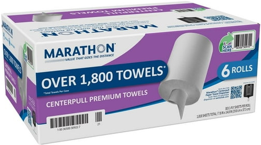 Centerpull Premium 1-Ply White Paper Towels 6 rolls, 300sheets/roll