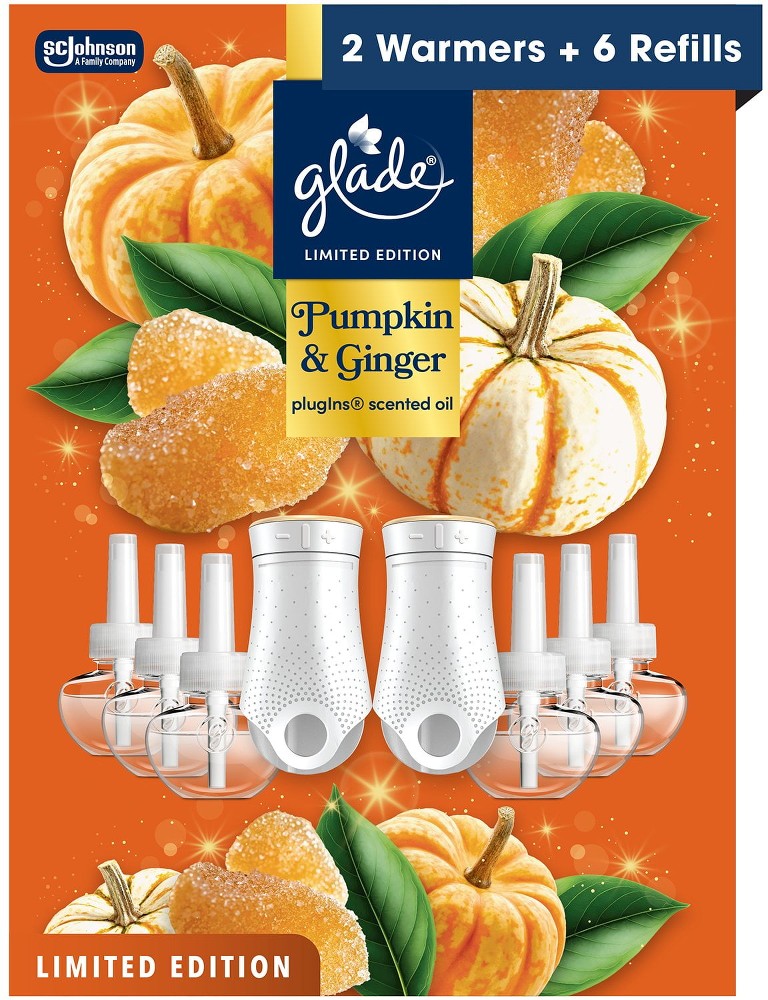 PlugIns Scented Oil, Pumpkin & Ginger, 2 Warmers + 6 Refills