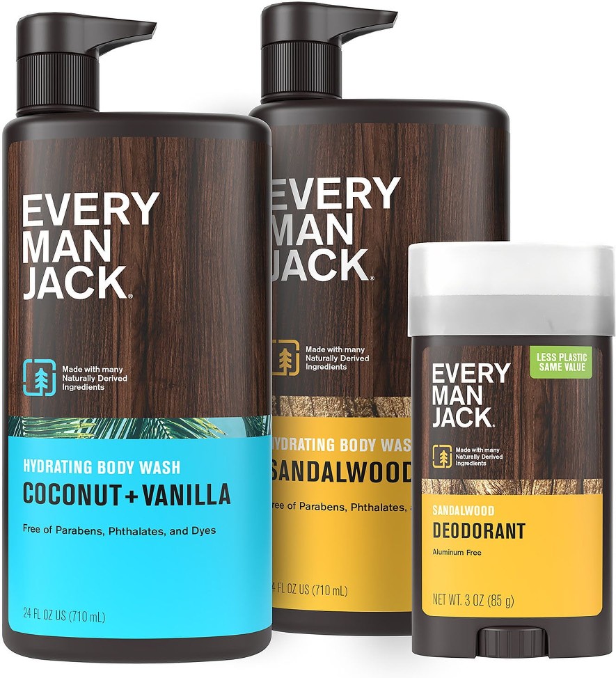 Sandalwood & Coconut Vanilla Body Wash and Deodorant Kit