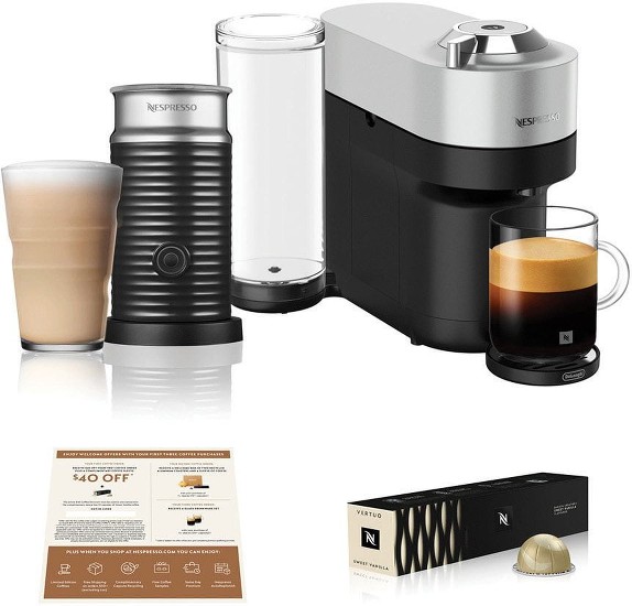 Vertuo Pop+ Deluxe Coffee Maker by De'Longhi with Milk Frother