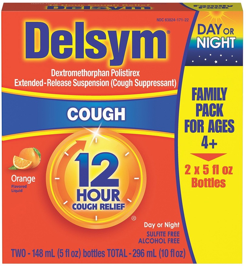 12-Hr. Cough Relief Liquid, Orange 2 pk., 5 fl. oz./pk.