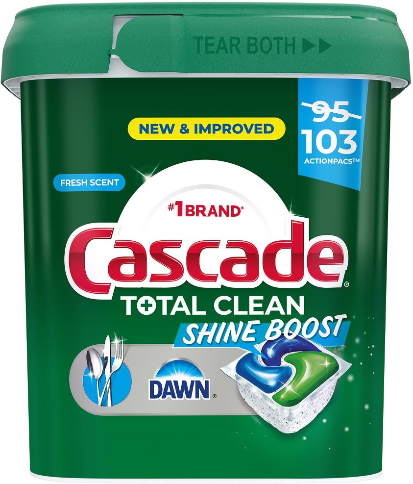 Total Clean Shine Boost ActionPacs Dishwasher Detergent, Fresh Scent, 103 ct.