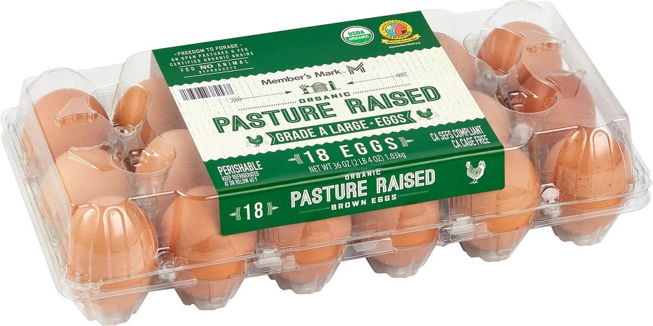 Pasture Raised Organic Grade A Large Brown Eggs, 1.5 dozen