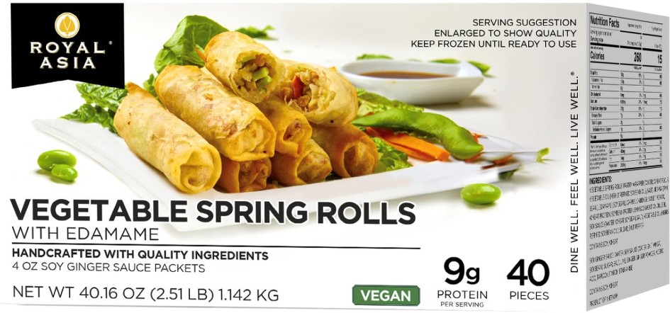 Vegetable Spring Rolls with Soy Ginger Sauce, 50 ct.