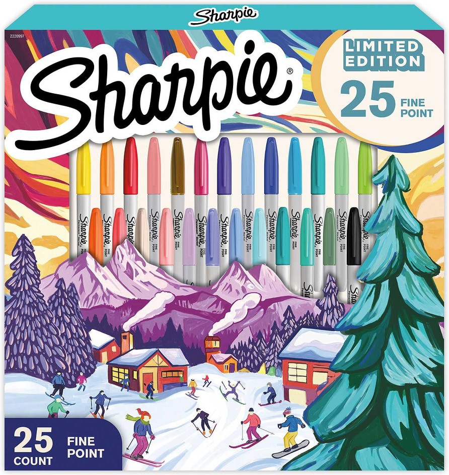 Permanent Markers, Fine Point Markers Variety Pack, Assorted Colors, 25 Count