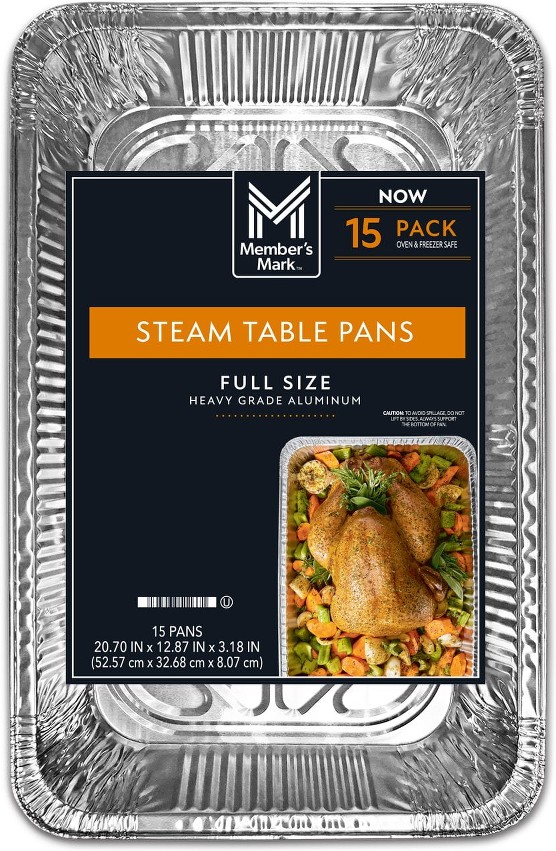 Full Size Aluminum Steam Table Pans, 15 ct.