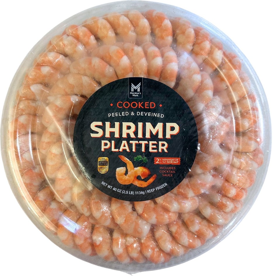 Shrimp Platter with Cocktail Sauce, Frozen, 2.5 lbs.