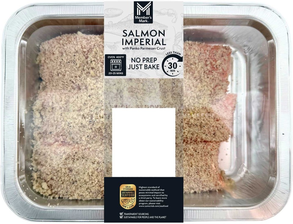 Salmon Imperial with Panko Parmesan Crust, priced per pound