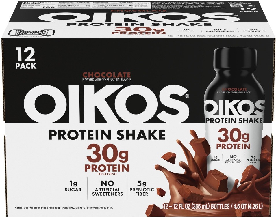 OIKOS 30G Protein Shake, Chocolate, 12 fl. oz., 12 pk.