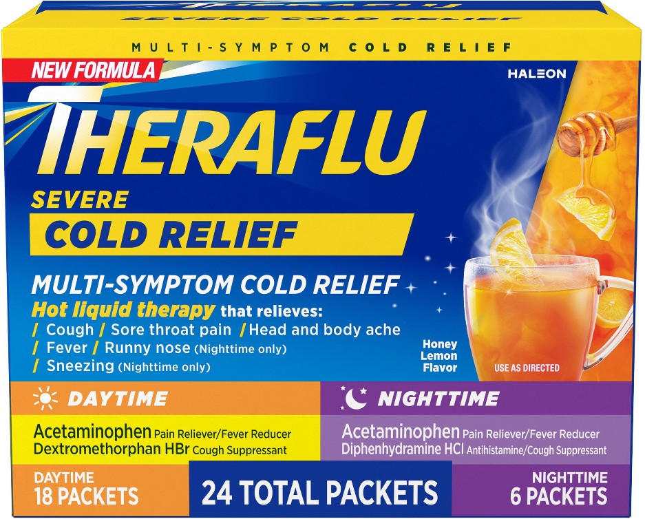 MultiSymptom Severe Cold Relief Medicine, 24 Packets