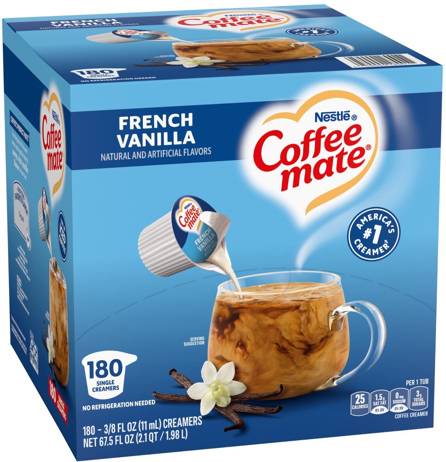 Coffee-Mate Coffee Creamer Liquid Creamer Singles, French Vanilla, 180 ct.