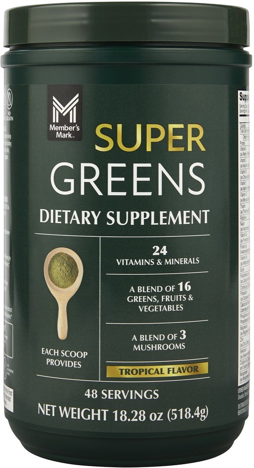 Super Greens Powder, Tropical Flavor, 18.28 Ounces, 48 Servings
