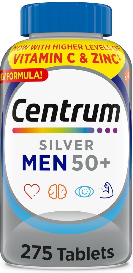 Silver Multivitamins for Men Over 50, Multimineral Supplement Tablets, 275 ct.