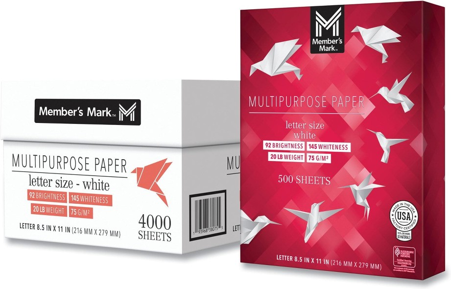 Multipurpose Copy Paper, 8.5 x 11, 92 Bright, 20 lbs., 10 Reams (5,000 sheets)