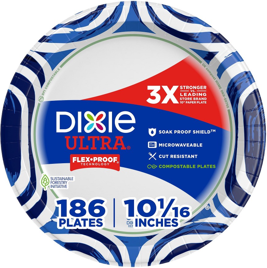 Ultra Heavyweight Dinner Paper Plates, 10", 186 ct.