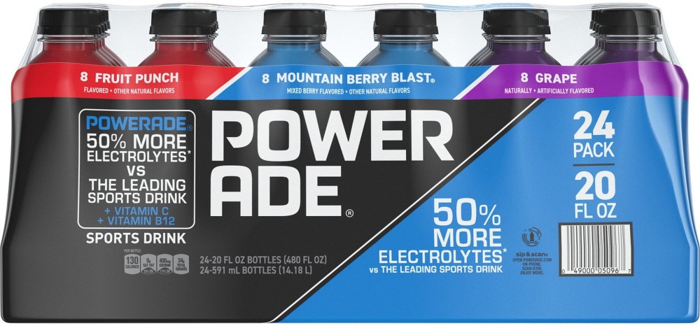 Variety Pack Sports Drink, 20 fl. oz., 24 pk.