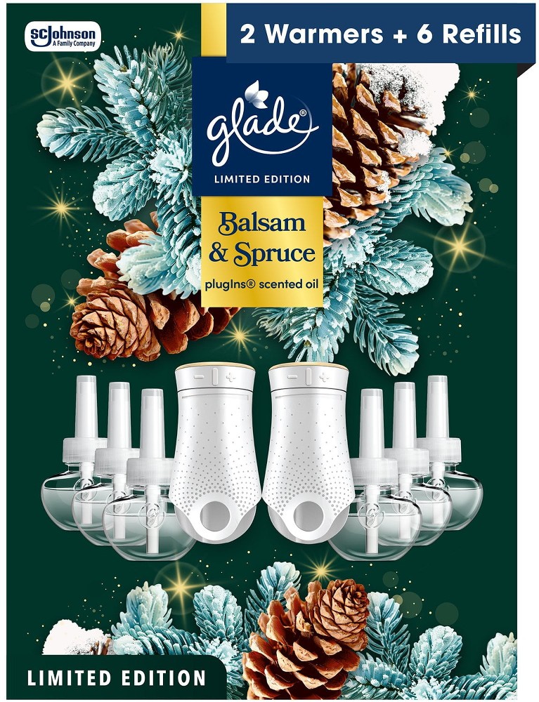PlugIns Scented Oil, Balsam & Spruce, 2 Warmers + 6 Refills