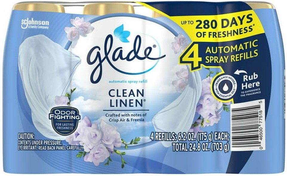 Automatic Spray Air Freshener Refills, Clean Linen, 4 ct.