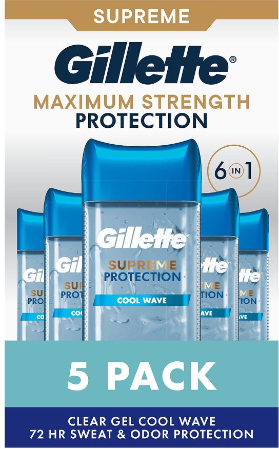 6-in-1 Antiperspirant Deodorant, Cool Wave, 3.8 oz., 5 pk.
