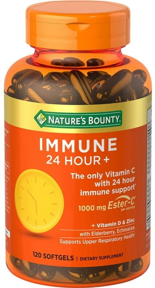 Immune 24 Hour + Immune Support Softgels, 1000mg Vitamin C (120 ct.)