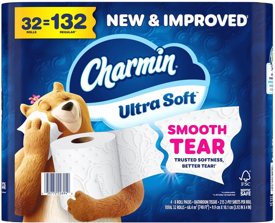 Ultra Soft 2-Ply Toilet Paper 32 rolls, 215 sheets/roll